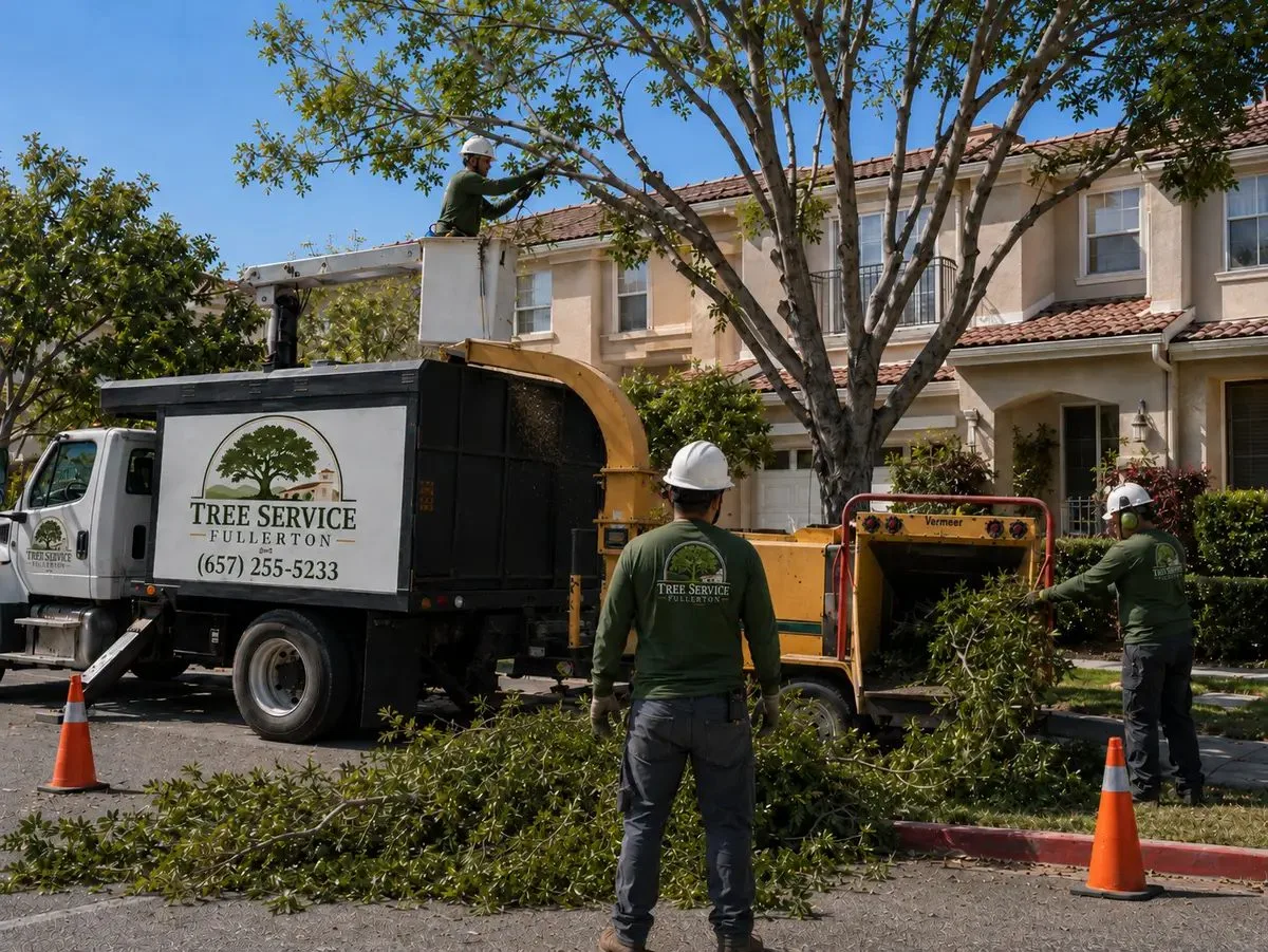 Tree trimming work for a Fullerton-area property